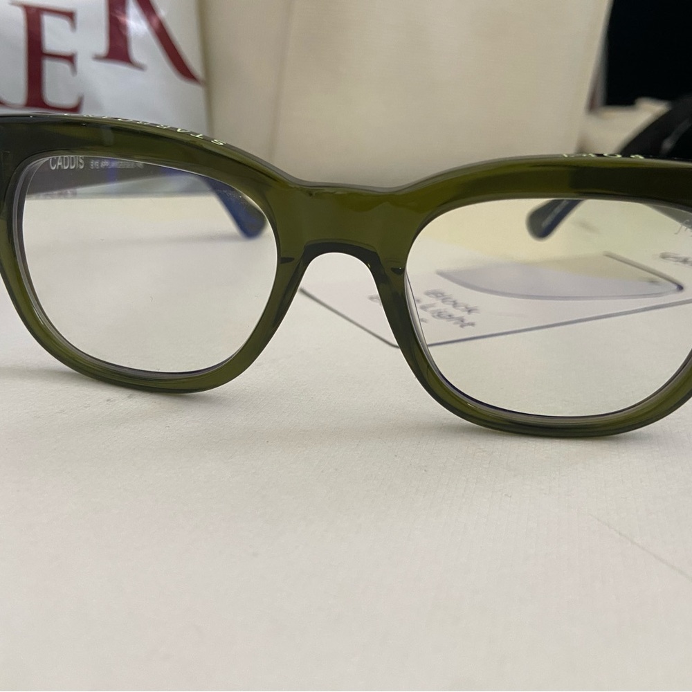 CADDIS Miklos Olive Green Blue Light Blocking Glasses - Picture 6 of 12